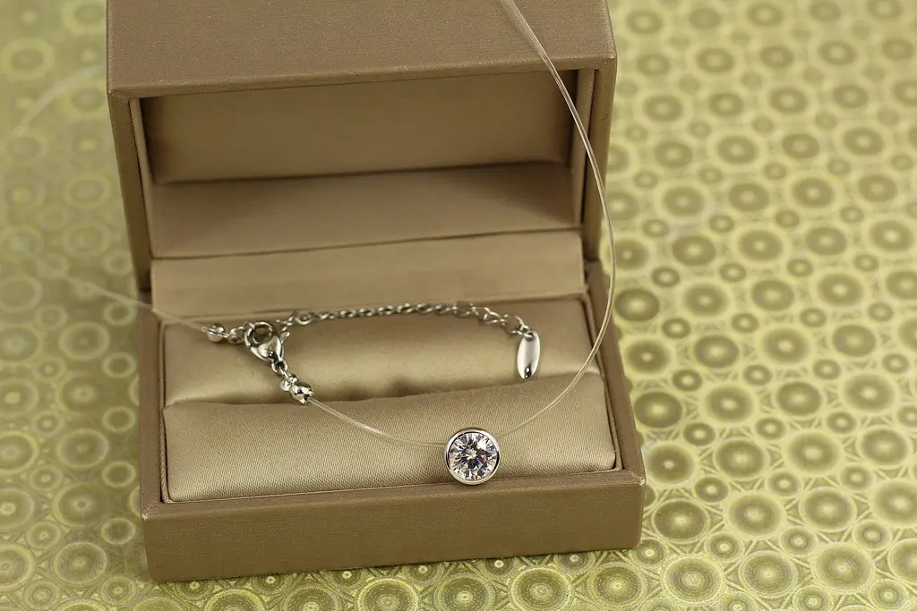 Ліска Xuping Jewelry з кулоном в обідку 8 мм 40 см додаток 5 см срібляста