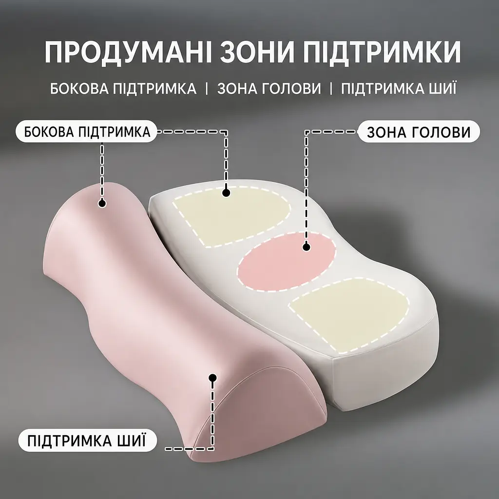 Ортопедична ергономічна подушка 2 в 1 Solve 50 x 35 x 11 см (KT8001218) - фото 5