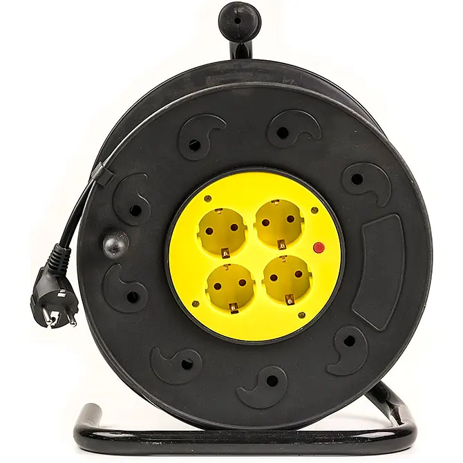 Сетевой фильтр PowerPlant JY-2002/50 4 розетки, 50 м, чорний/жовтий (PPRA10M500S4) - фото 2