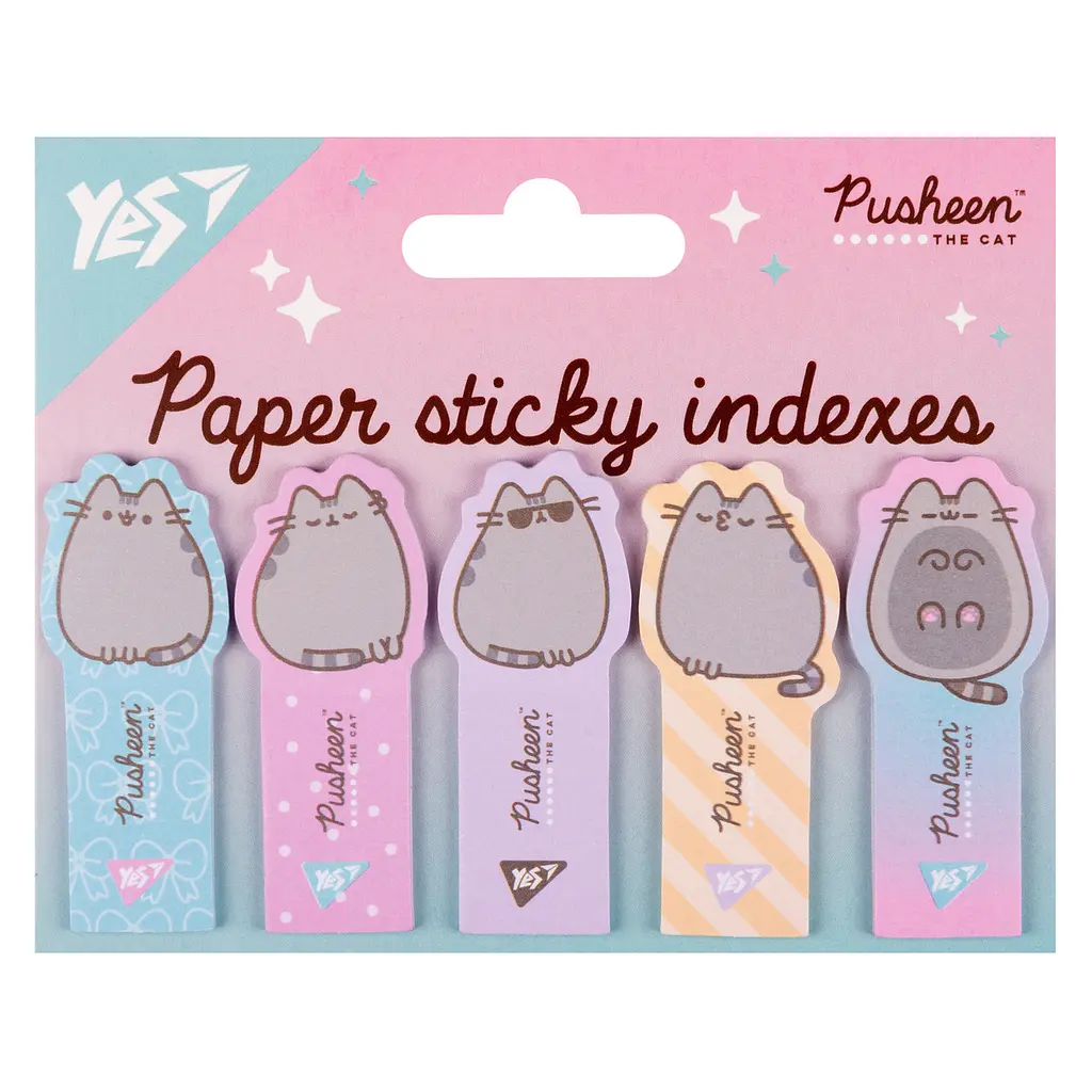 Стікери-закладки папер. "Yes" Pusheen 55х22мм 100шт №170417