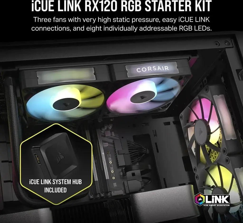 Вентилятор Corsair iCUE Link RX120 RGB PWM (CO-9051017-WW) Б/у - фото 7