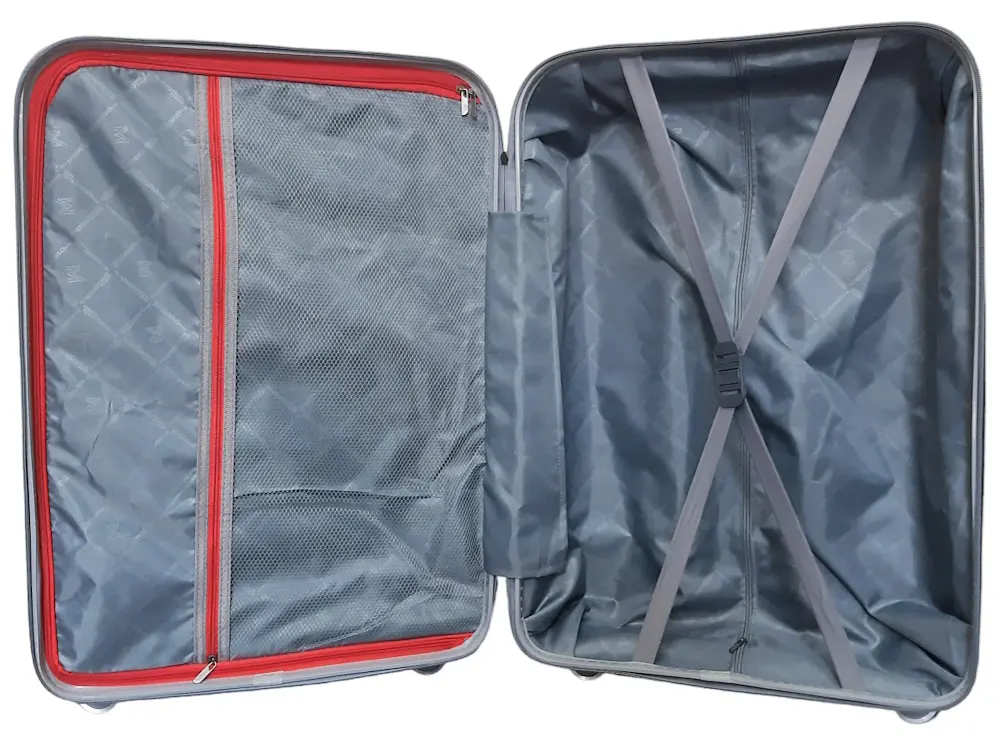 Валіза середня M+ з поліпропілену Milano bag 0305 84л Срібна - фото 4