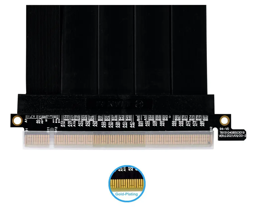 Рейзер кабель для ПК LIAN LI 600mm PCIe 4.0 RISER CABLE (G89.PW-PCI-4-60X) Black - фото 7