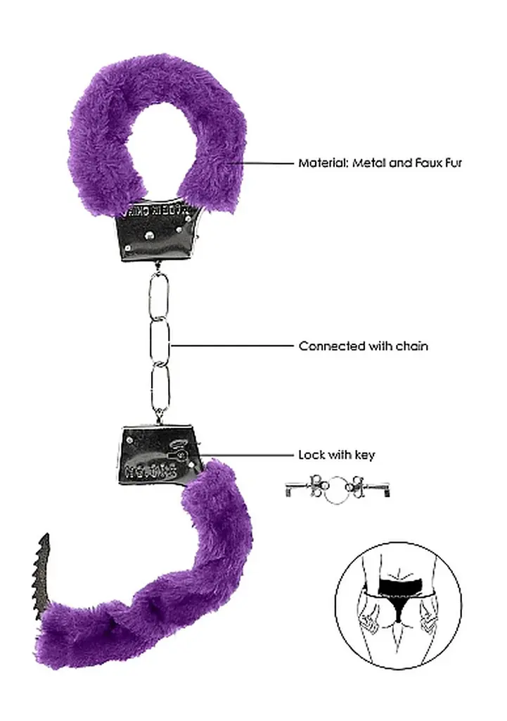 Наручники - Ouch! Beginner's Handcuffs Furry Purple - фото 3