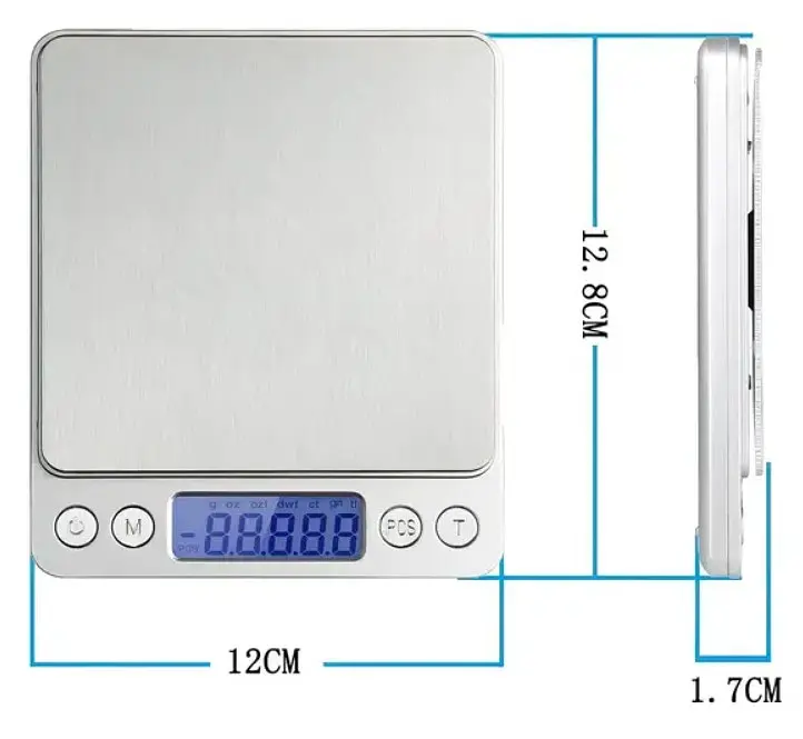 Ваги ювелірні електронні 0.1–500 г з LCD-дисплеєм, таруванням, калібруванням і підрахунком предметів, сріблясті - фото 3