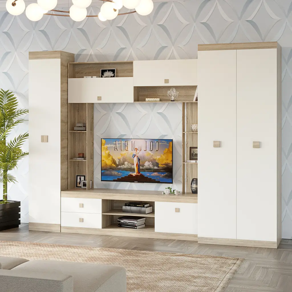 Стінка модульна у вітальню Еверест Соната 3 Сонома/Білий (DTM-2238) - фото 2