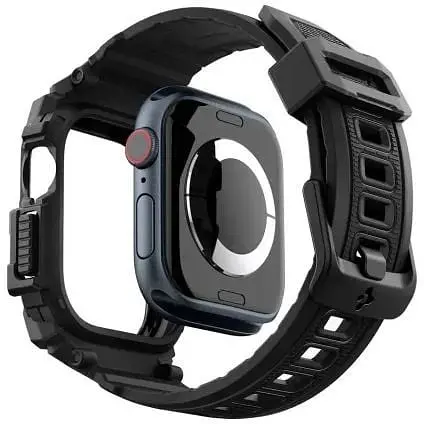 Протиударний чохол із ремінцем Spigen Rugged Armor Pro Matte Black для Apple Watch Series 10 (2024) 46мм (ACS08604) - фото 4