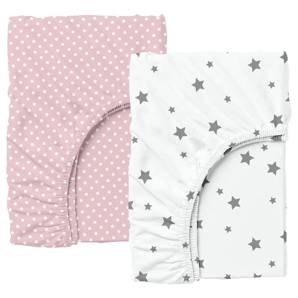 Набір простирадло на резинці 90х200 ROSE DOTS / GREY STARS COSAS (4822052086735)