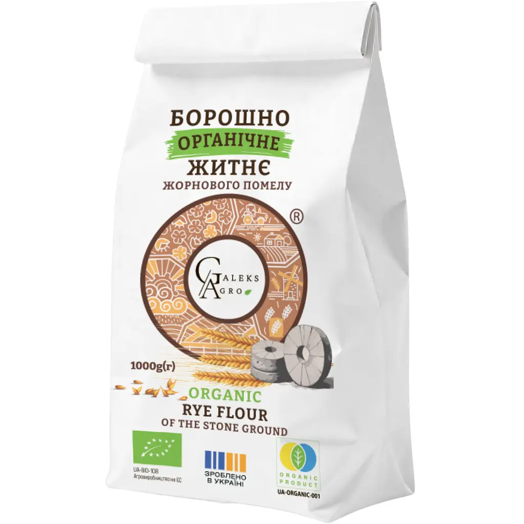 Борошно житнє Galeks-Agro цільнозернове органічне 1 кг