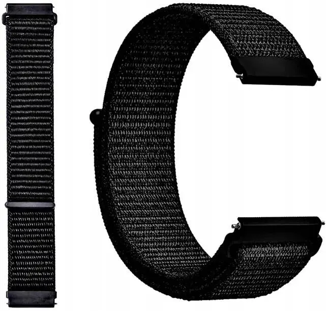 Ремінець нейлоновий на липучці BeWatch Xiaomi Amazfit BIP/GTS/GTR 20 мм Black (101139.3UW) - фото 2