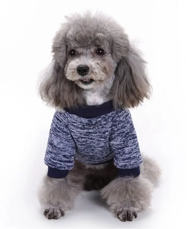 Кофта для собак та котів EcoToys Black Blue L ряба темно-синя A: 36 см B: 44 см C: 29 см L-7120 - фото 3