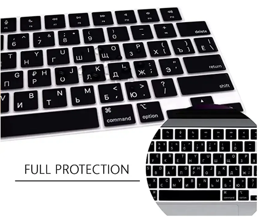 Накладка на клавіатуру DK для Apple MacBook Air 15" Retina 2023 - 2025 USA силікон чорний (013282) - фото 7