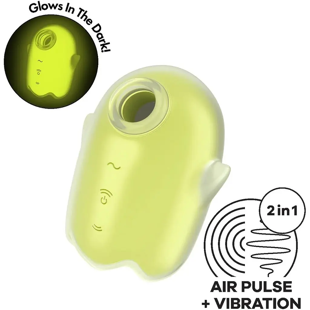 Вакуумный стимулятор с вибрацией Satisfyer Glowing Ghost Yellow - фото 2