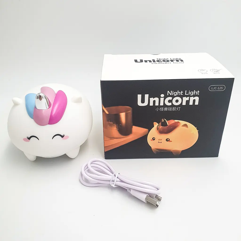 Силіконовий дитячий нічник Єдиноріг 7 LED акумуляторний USB світильник іграшка 3D TOYS LAMP - фото 5