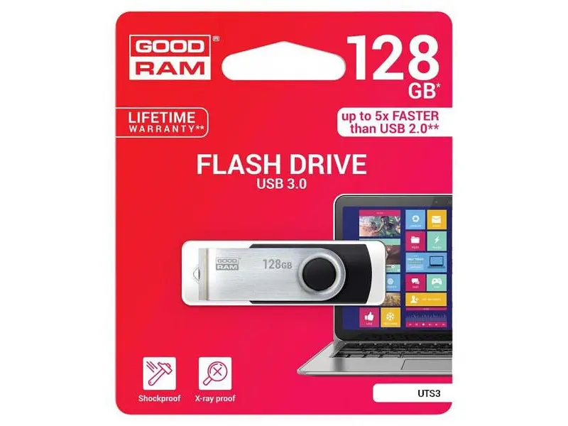 USB флеш накопичувач GOODRAM 128 GB UTS3 Twister Black (UTS3-1280K0R11) - фото 3