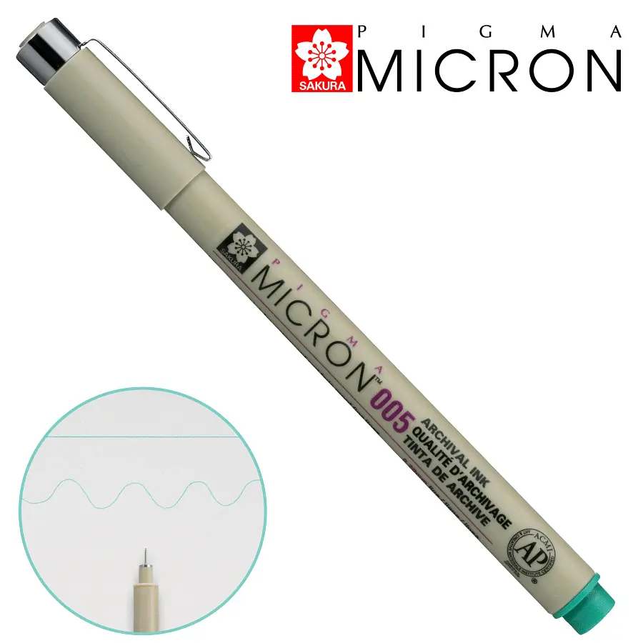 Лінер Sakura PIGMA MICRON (0.05), 0,2 мм зелений