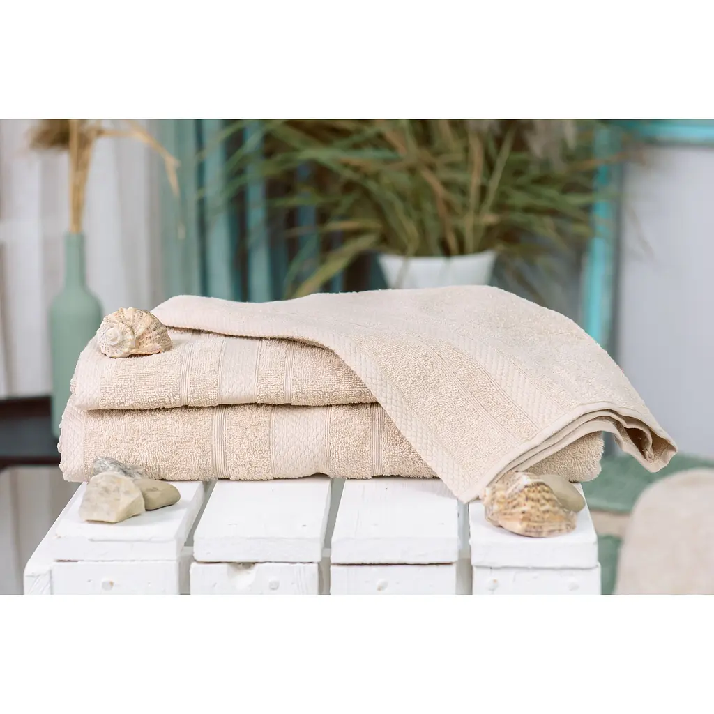 Набір банних рушників №5084 Elite SoftNess Beige, 3 шт. (2200003182903) - фото 2