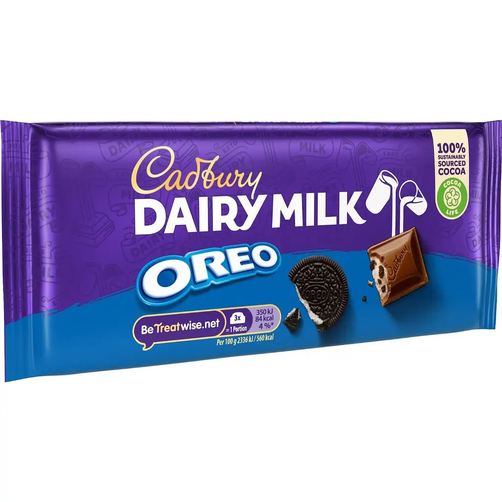 Шоколад молочний Cadbury Dairy Milk Oreo з печивом 120 г - фото 2