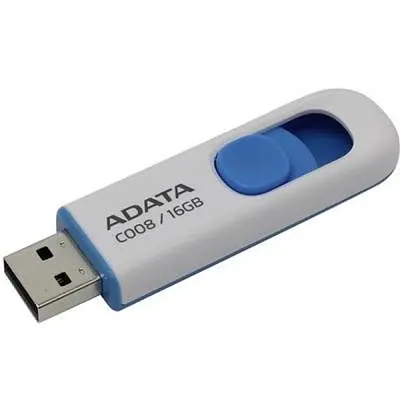 USB флеш накопитель ADATA 16GB C008 White USB 2.0 (AC008-16G-RWE) - фото 3