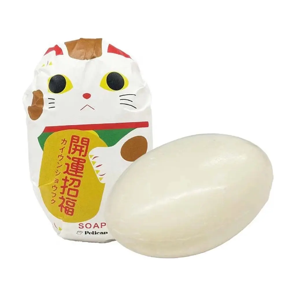 Тверде мило Pelican Beckoning Cat Soap з ароматом зеленого чаю "Манекі-неко" 180 г (4976631481890) - фото 2