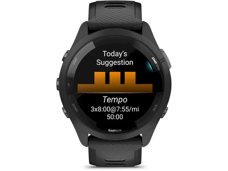 Смарт-годинник Garmin Forerunner 265 Black Bezel and Case w. Black/Powder Gray Silicone Band (010-02810-00/10/50) - фото 2