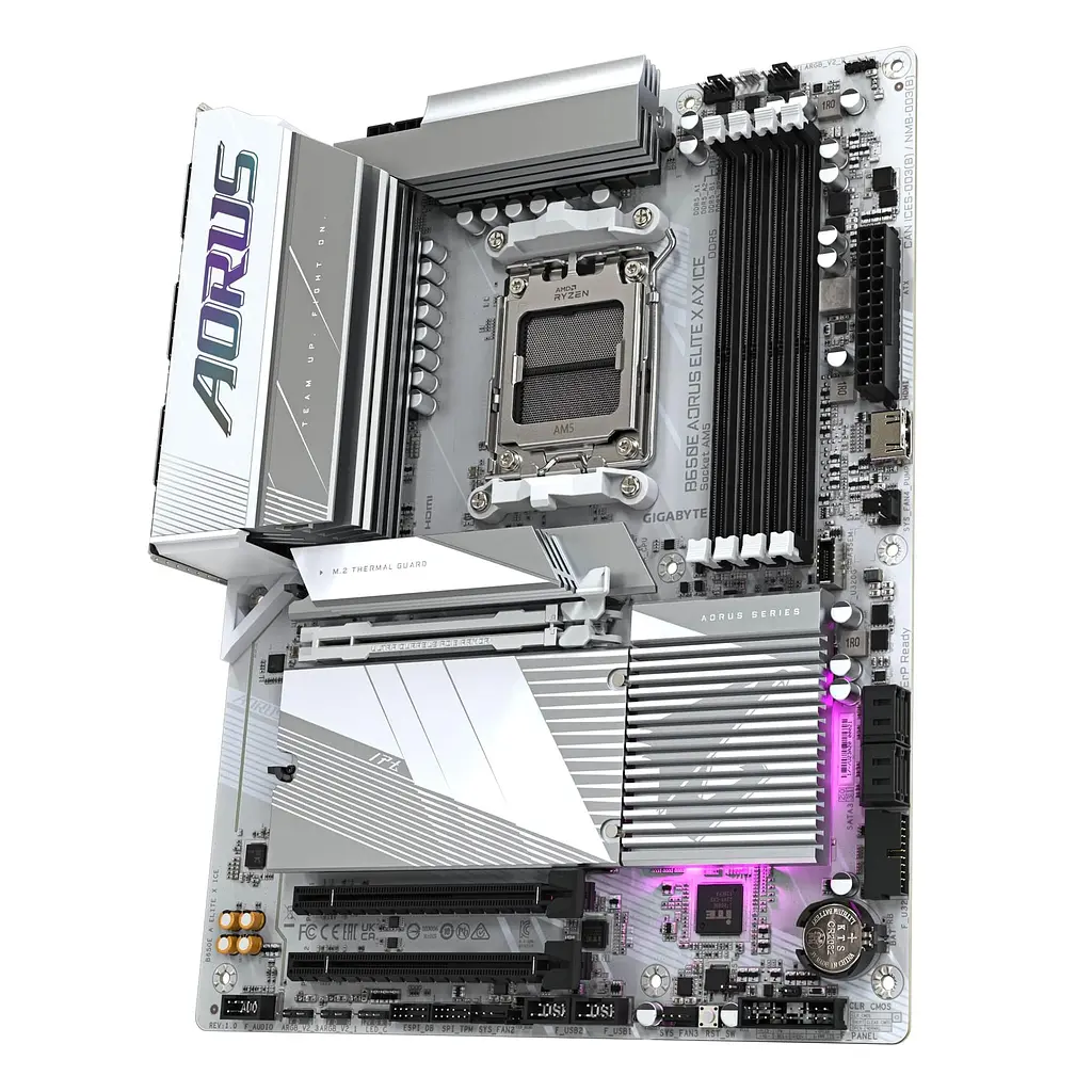 Материнська плата GIGABYTE B650E AORUS ELITE X AX ICE (B650E AORUS ELITE X AX ICE rev1) (Socket AM5, AMD B650, ATX) - фото 4
