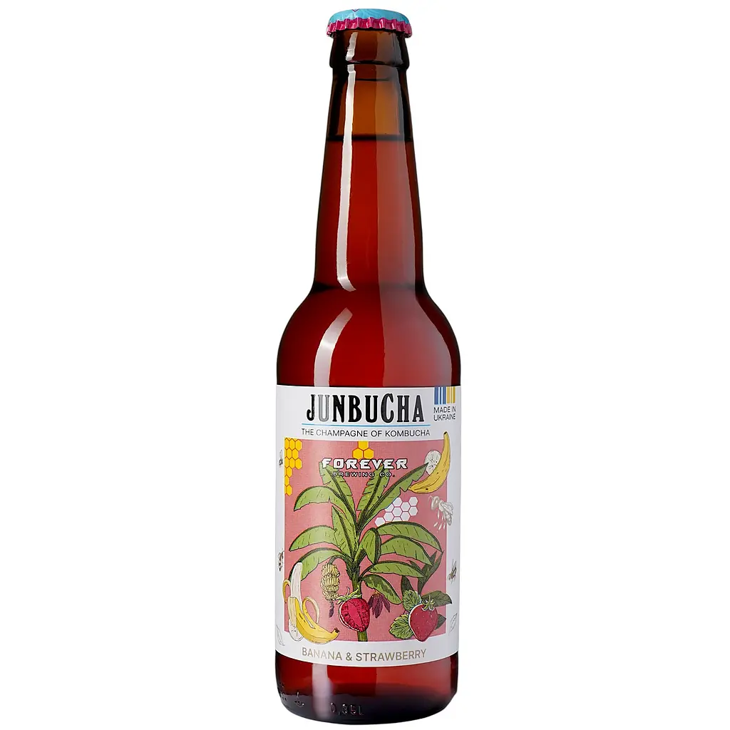 Напій безалкогольний слабогазований Forever Janbucha Banana & Strawberry 0.35 скло - фото 2
