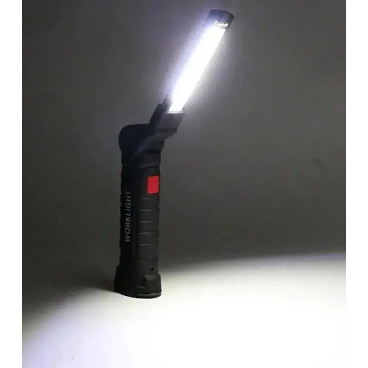 Светильник Worklight W-52 18650 с магнитом и крючком аккумуляторный фонарь с красным и белым светом - фото 3