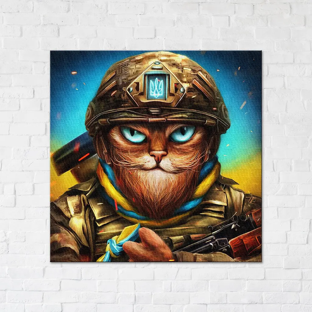 Картина постер на полотні BrushMe Мужній Котик - фото 1