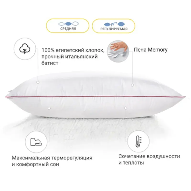 Подушка MirSon 1493 DeLuxe memory effekt Середня 50х70 см (2200001540538) - фото 3
