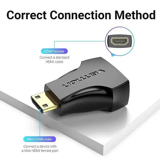 Перехідник Vention Mini HDMI to HDMI Black (AISB0) - фото 6