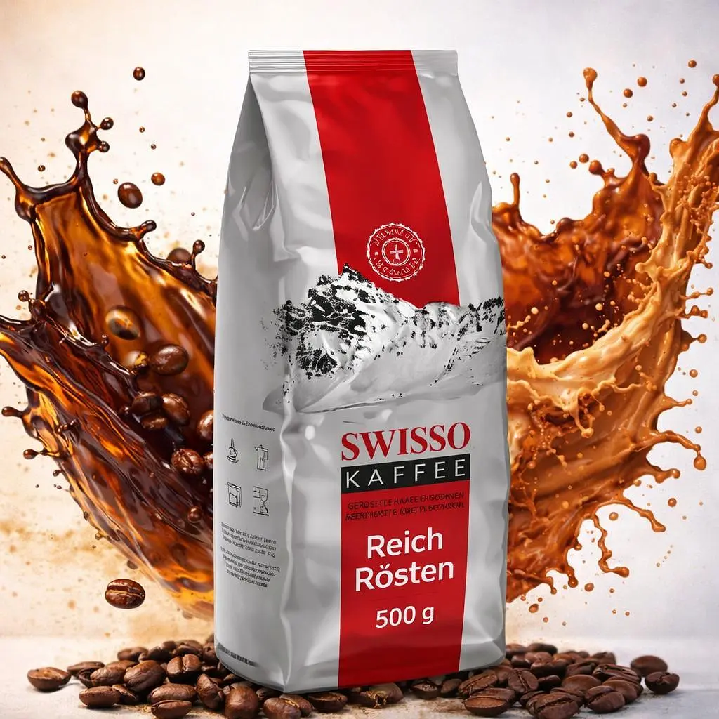 Натуральна кава в зернах Swisso Kaffee Reich Rösten 100% Арабіка 500 г для кавомашини - фото 2