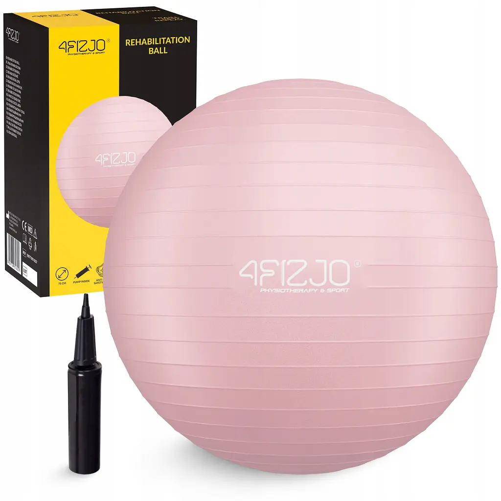 М'яч для фітнесу (фітбол) 4FIZJO 75 см Anti-Burst Pink (P-5907739317407) - фото 2
