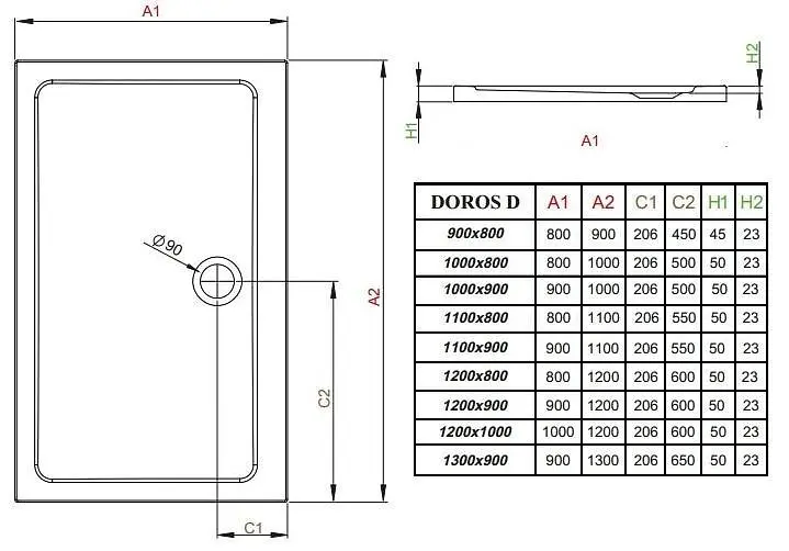 Душевой поддон Radaway Doros Plus D 100x80 SDRPD1080-01 - фото 3