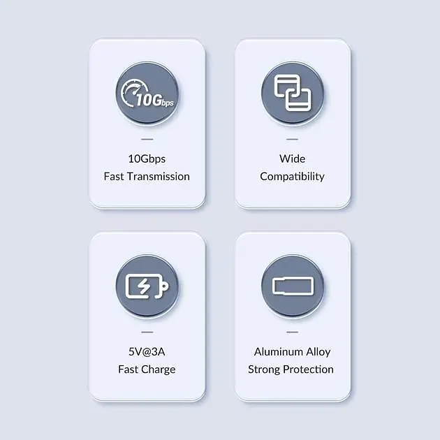 Перехідник Orico USB-A 3.1 до USB-C/Type-C конвертер 10Gbps Gray (AH-AC10-GY-BP) - фото 2
