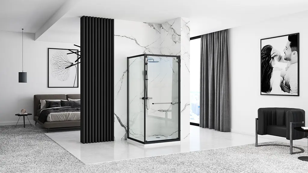Душова кабіна Rea Space IN black 90x90 REA-K8881, Чорний матовий, Універсальна - фото 4