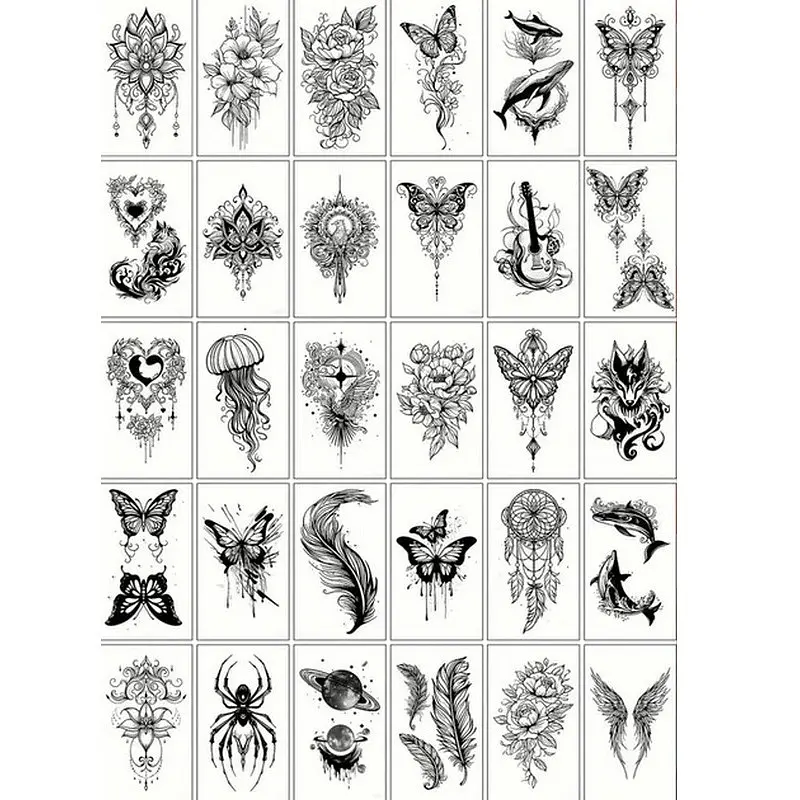 Набір дитячих тимчасових татуювань "Чорні міні №4" black-tattoo-mini-set-4-H