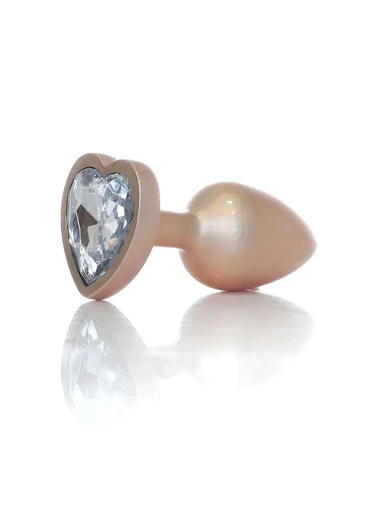 Анальна металева пробка Plug-Jewellery Pearl Gold Heart PLUG - Clear S Boss Series 64-00135 100349