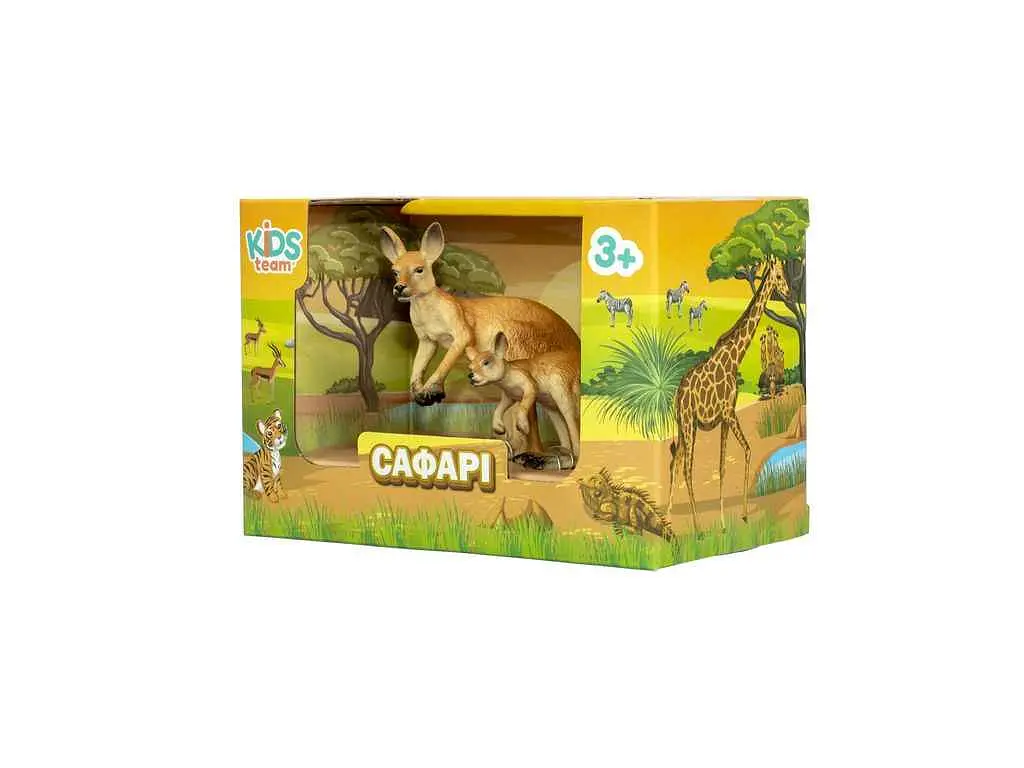 Фігурка KIDS TEAM ANIMALS тварини Q9899-A38 Кенгуру з малюком та з кенгурятком - фото 4