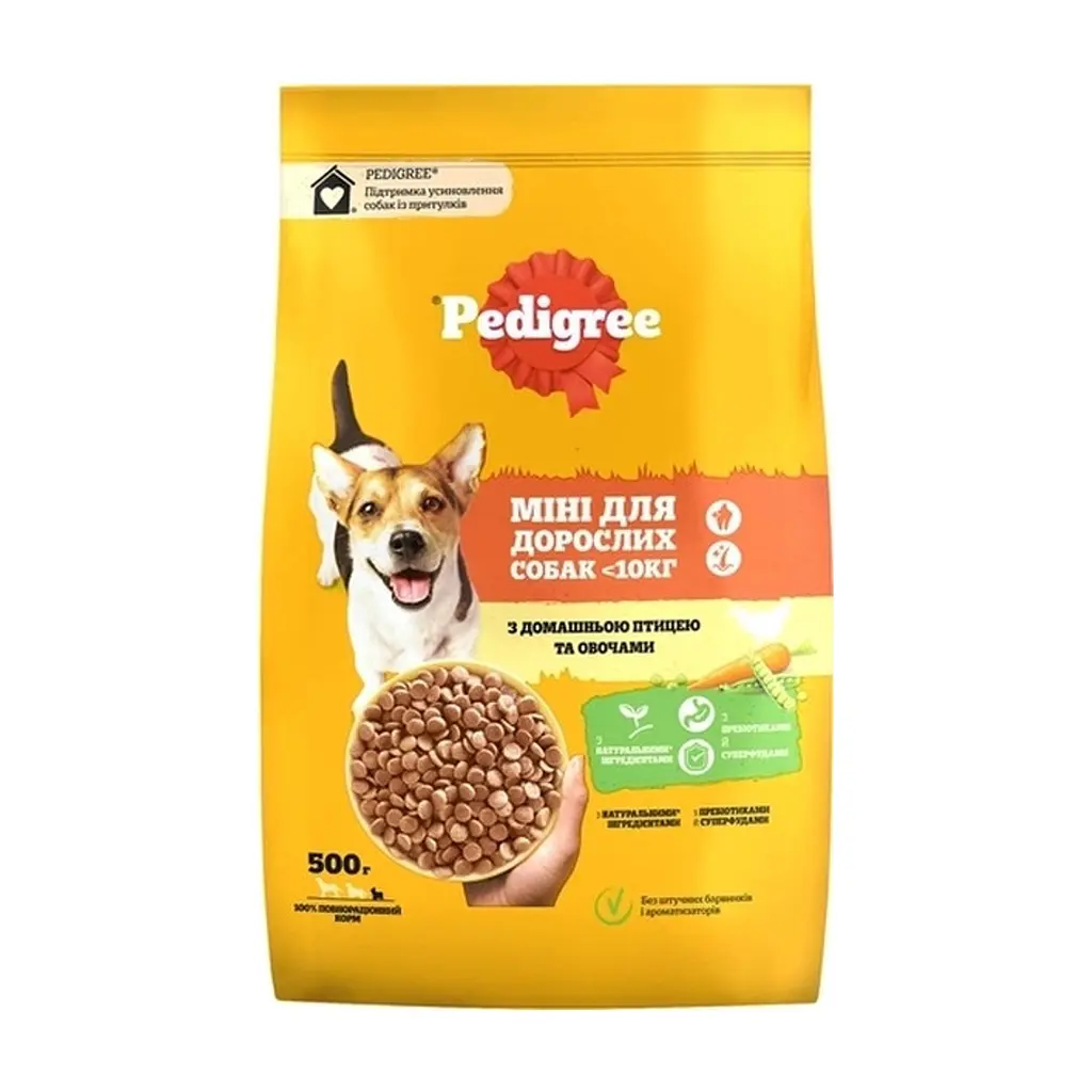 Сухий корм для собак Pedigree для малих порід з птицею та овочами 500 г (5998749143360)