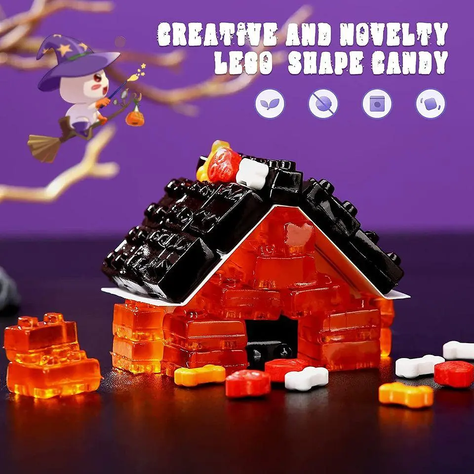 Жувальні цукерки Amos Halloween 4D Gummy Blocks Haunted House 232 г - фото 2