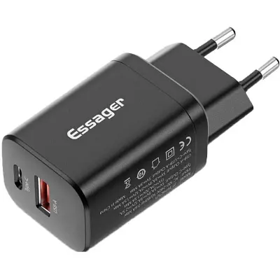 Зарядний пристрій Essager 1xUSB + 1xUSB-C PD 30 Вт чорний (ECTPQS-ZTB01) - фото 9