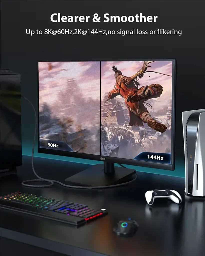 Кабелі 8K HDMI 2.1 (2 Упаковки) для Playstation 5 / PS5 Xbox Series X-48GBPS HBR3 High Speed - фото 3
