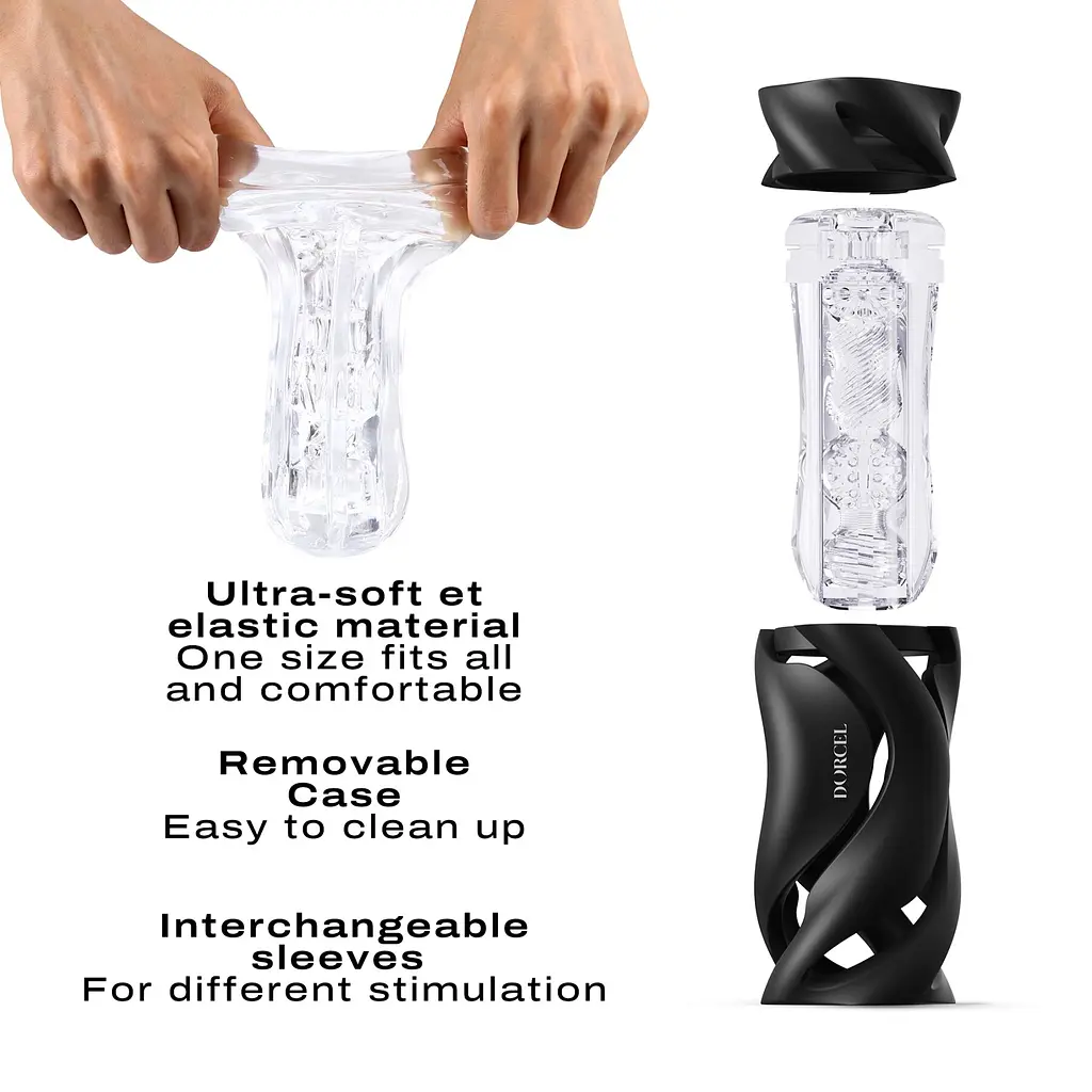 Мастурбатор Dorcel DEEP BLOW BLACK, подвійне використання - фото 4