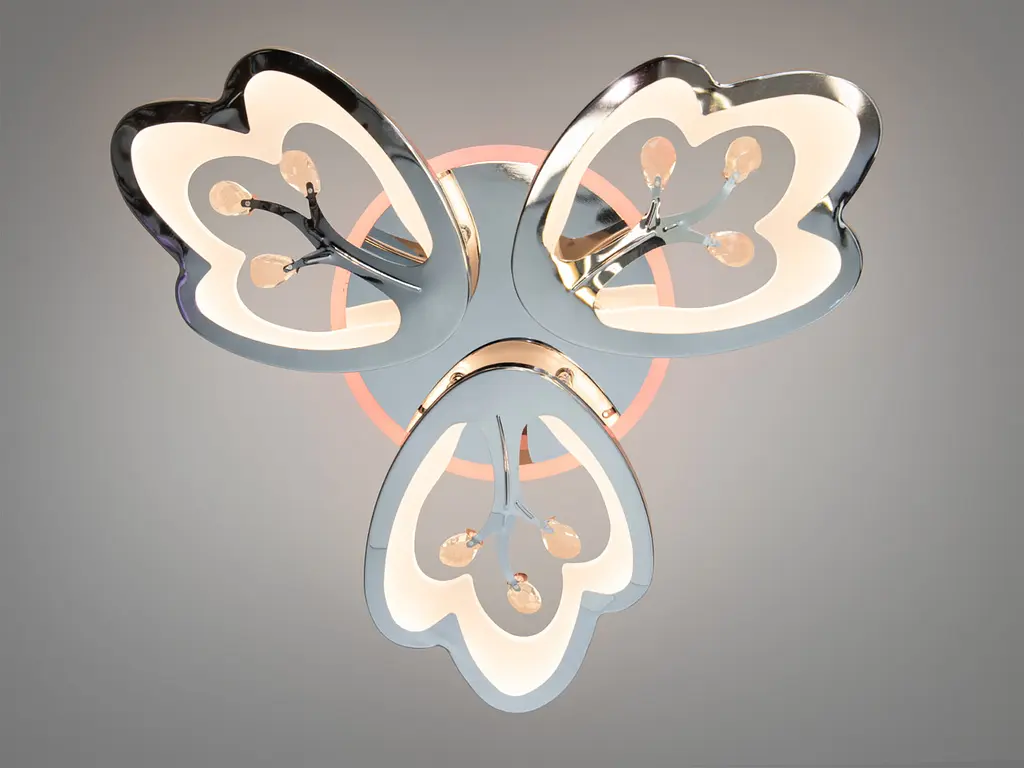 Стельова LED люстра Diasha 8148/3HR LED 3color хром 60Вт пульт димер - фото 2