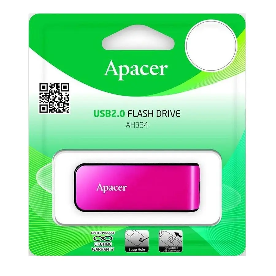 Флеш-накопичувач Apacer USB 2.0 AH334 64GB pink - фото 2