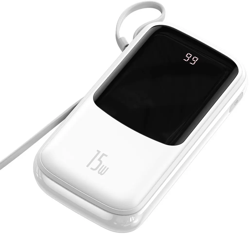 Внешний аккумулятор Baseus Qpow 20000 mAh со встроенным кабелем Type-C PPQD-G02 белый - фото 6