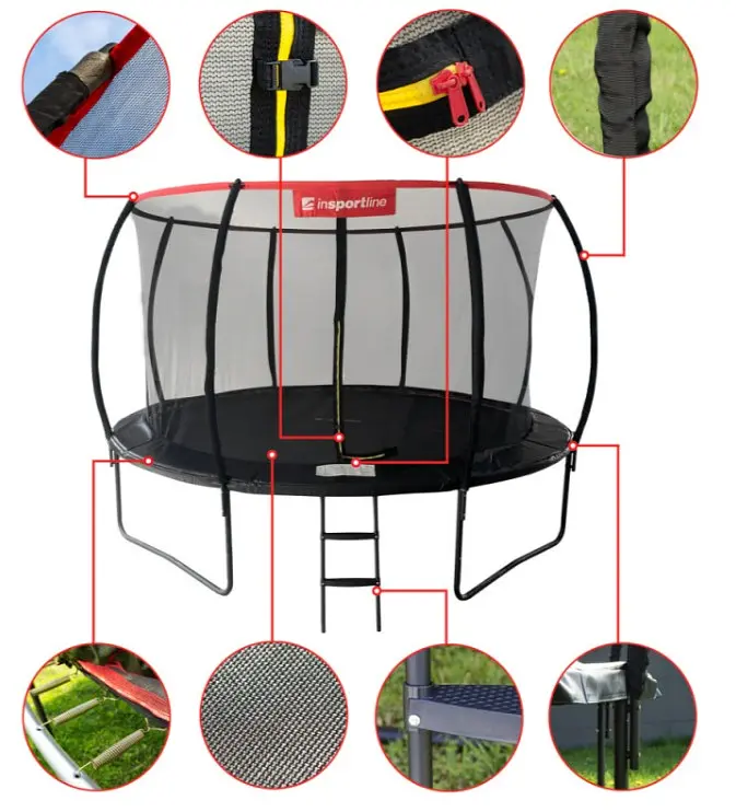 Батут із внутрішньою сіткою inSPORTline Flea PRO 430 см чорний (23881) - фото 2