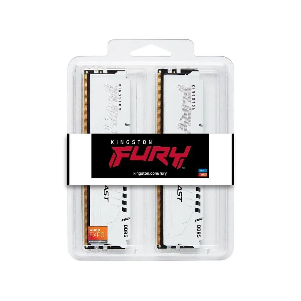 Модуль пам'яті для комп'ютера DDR5 32GB (2x16GB) 6000 MHz Beast White Kingston Fury (ex.HyperX) (KF560C36BWE2K2-32) - фото 5
