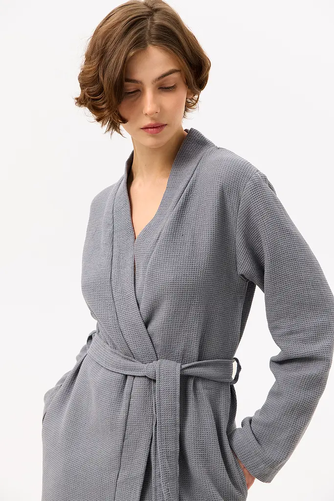 Халат-кимоно Lotus Home - Enika серый XS - фото 4